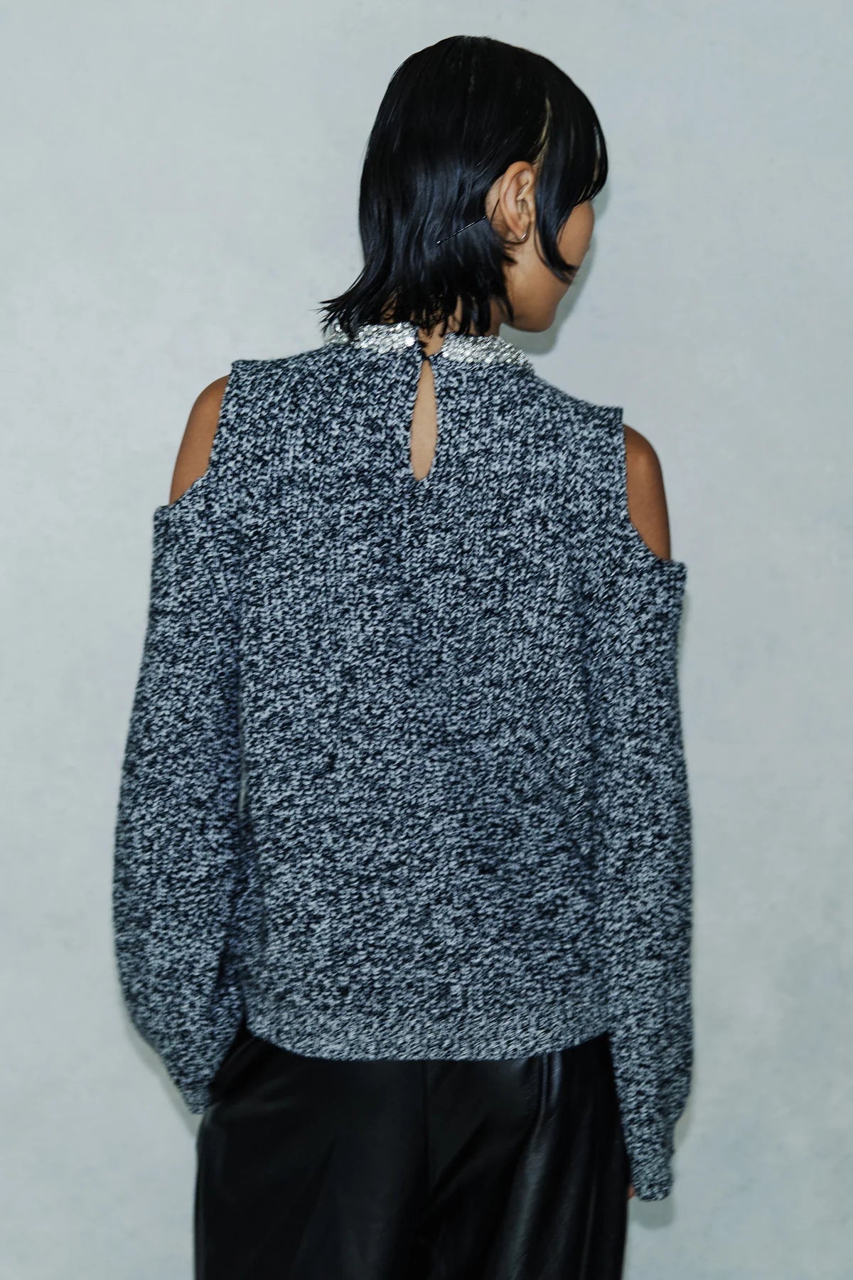 Maglia girocollo in misto cashmere