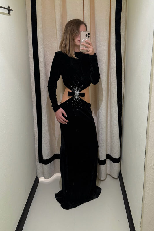 Abito lungo in velluto