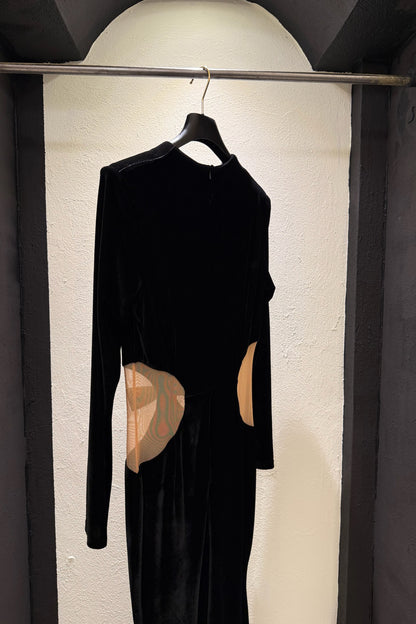 Abito lungo in velluto