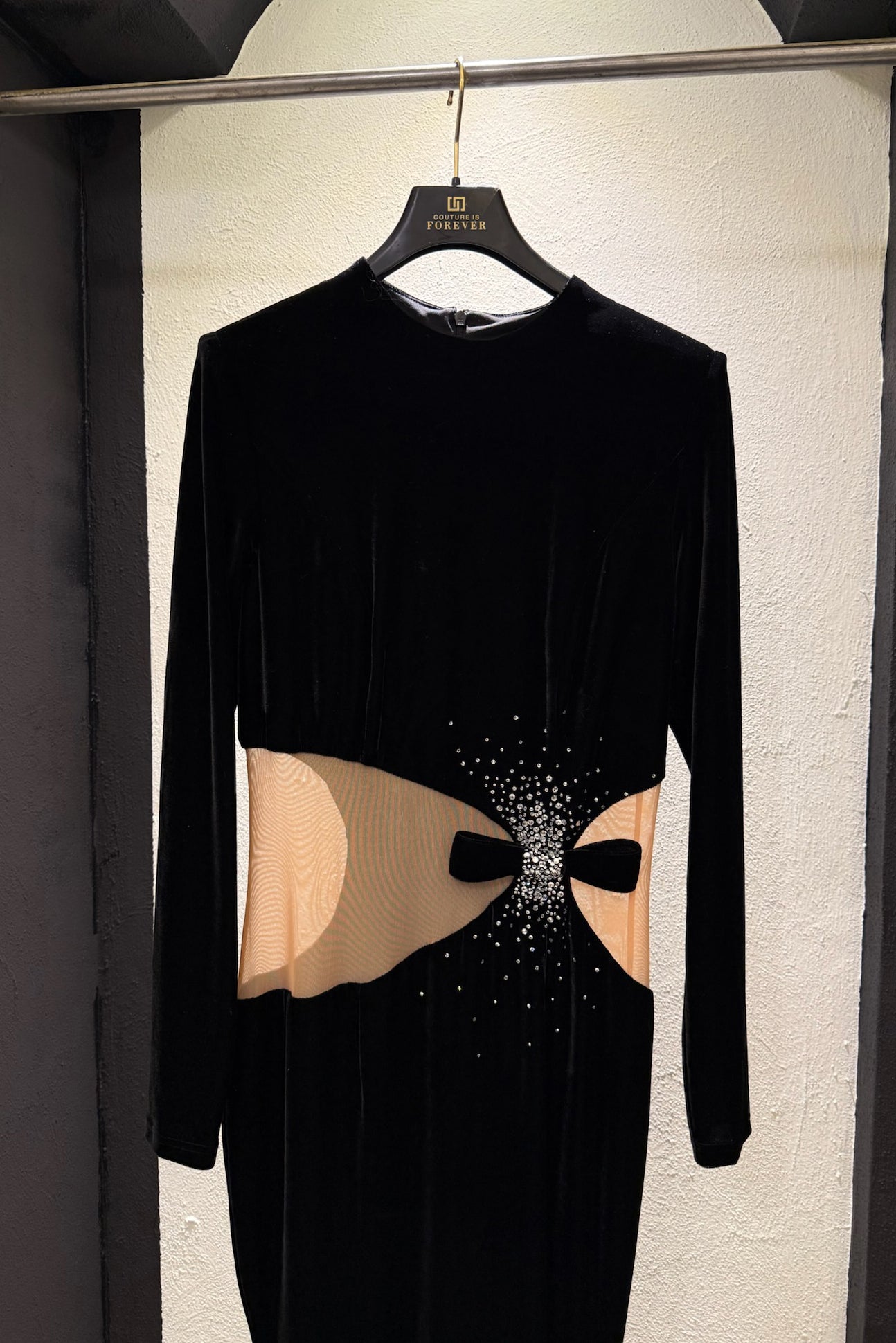 Abito lungo in velluto