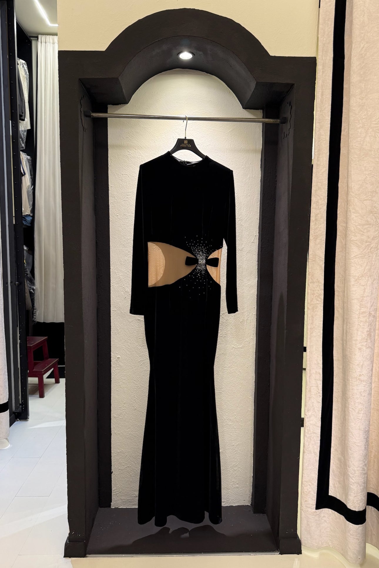 Abito lungo in velluto