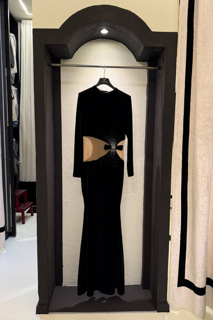 Abito lungo in velluto