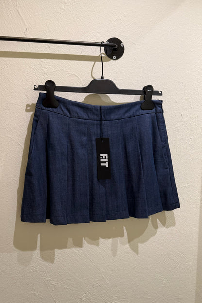 Gonna plissettata effetto jeans