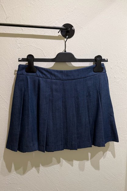 Gonna plissettata effetto jeans