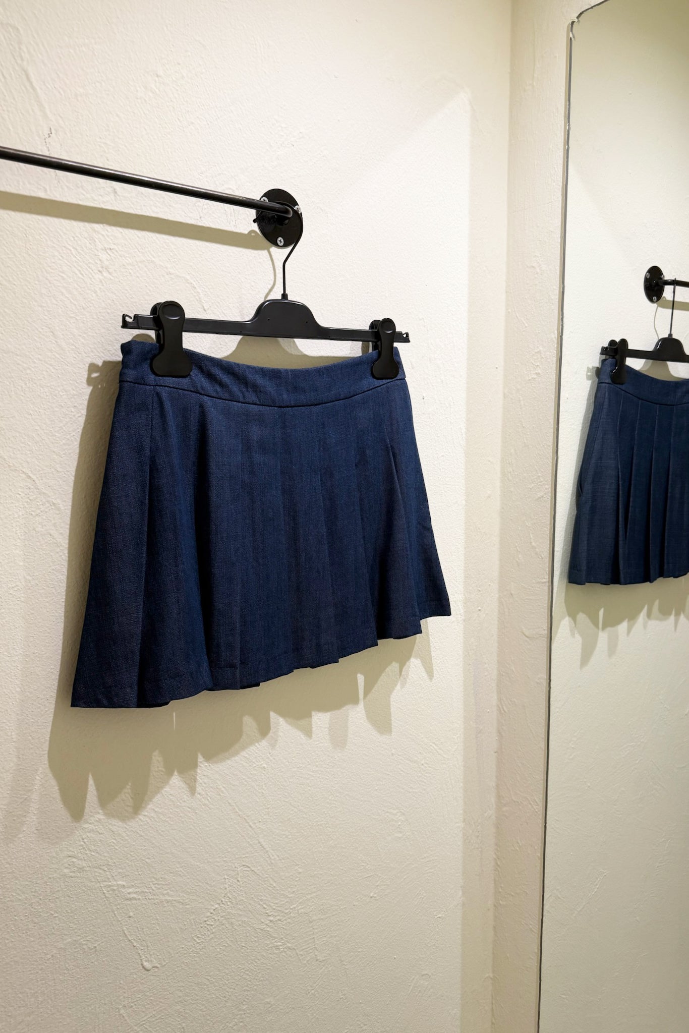 Gonna plissettata effetto jeans