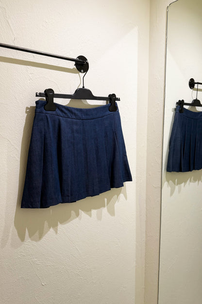 Gonna plissettata effetto jeans