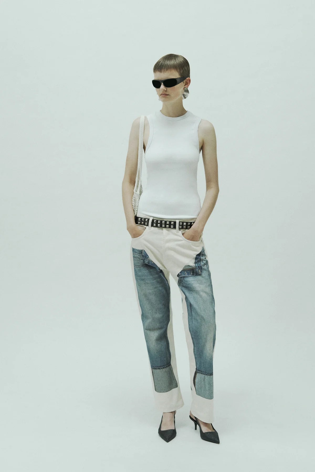 Jeans cinque tasche grafica