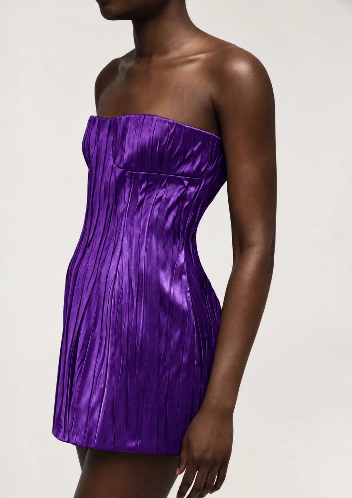 Abito mini bustier plissé