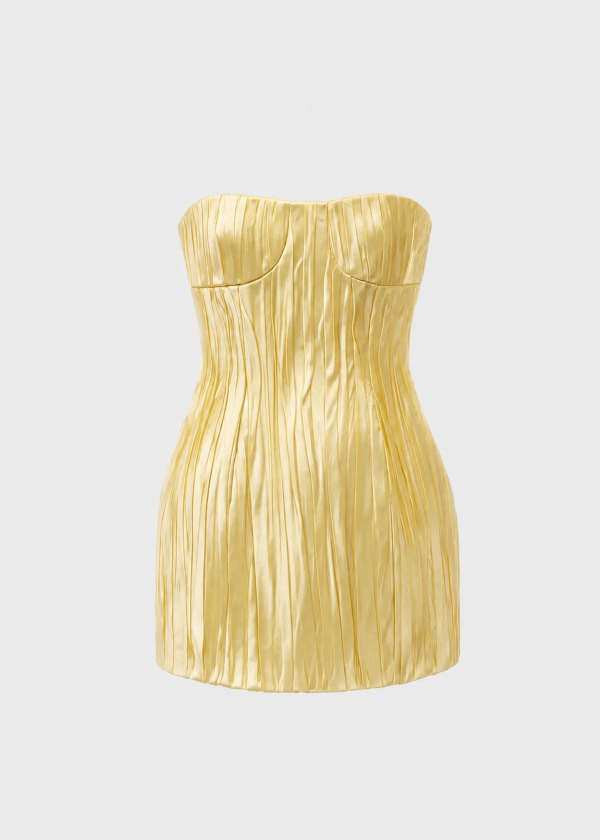 Abito mini bustier plissé