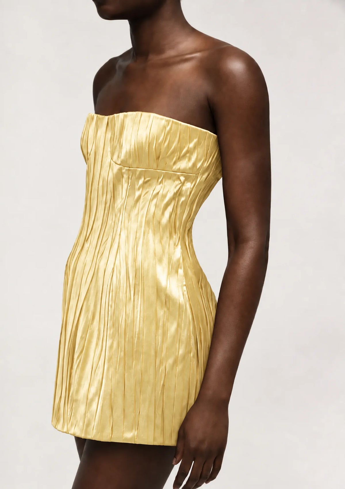 Abito mini bustier plissé