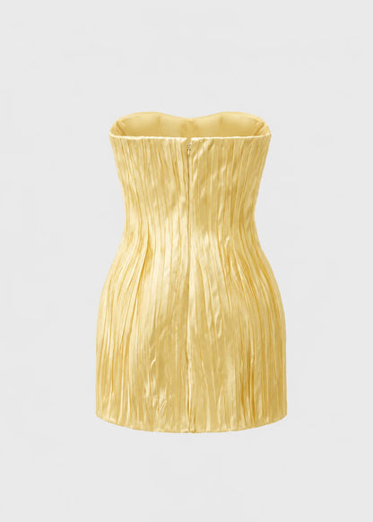 Abito mini bustier plissé