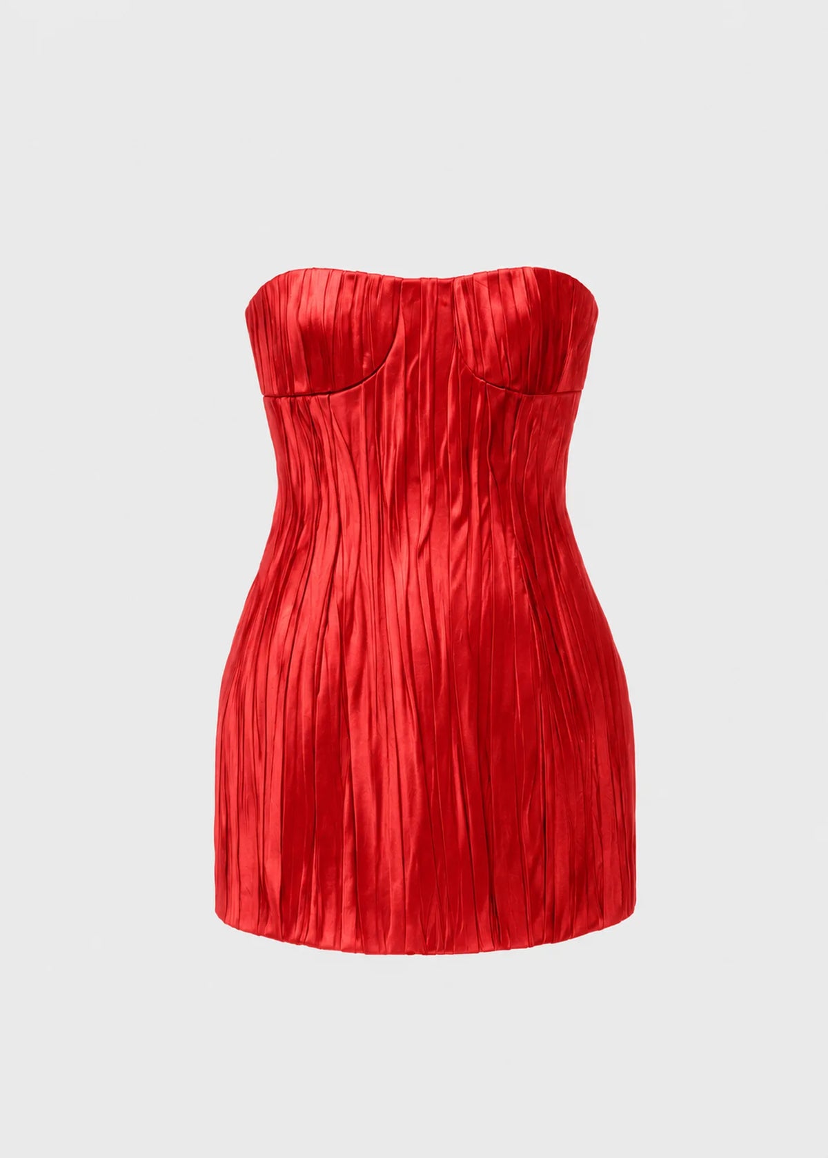 Abito mini bustier plissé